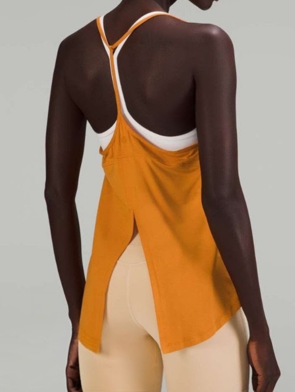 Lululemon Modal Silk Yoga Tank Top Racerback Autumn Orange